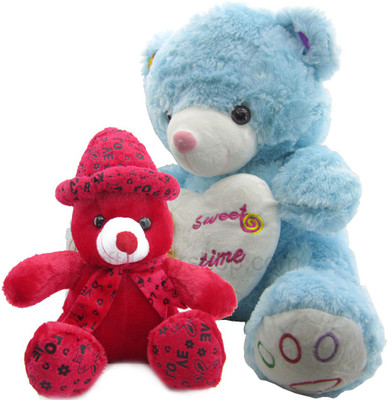 Gift Decor Shop Teddy Bear Soft Toy (Blue, 50.8 cm) Sweet Time Combo with stuffed toy red teddy bear for Kids (Red, 38 cm) - 51 cm(Multicolor)
Gift Decor Shop Teddy Bear Soft Toy (Blue, 50.8 cm) Sweet Time Combo with stuffed toy red teddy bear for Kids (Red, 38 cm) - 51 cm(Multicolor)
