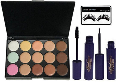 divas beauty eyelashes & mac professional Concealer Palette 15 Shades & mac Padma Longlasting Eyeliner & Mascara(Set of 4)
divas beauty eyelashes & mac professional Concealer Palette 15 Shades & mac Padma Longlasting Eyeliner & Mascara(Set of 4)