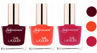 Lady Fashion Glossy & Long Stay Nail Polish combo Maroon,Orange Silk,Abricoat Rose(Pack of 3)
Lady Fashion Glossy & Long Stay Nail Polish combo Maroon,Orange Silk,Abricoat Rose(Pack of 3)