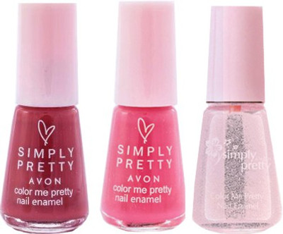 Avon Color Me Pretty Nail Enamel (rose - wine plum - pink fantasy)(Pack of 3)