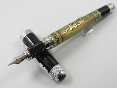 Loggas Jinhao 189 gold colour Silver clip fountain pen Fountain Pen