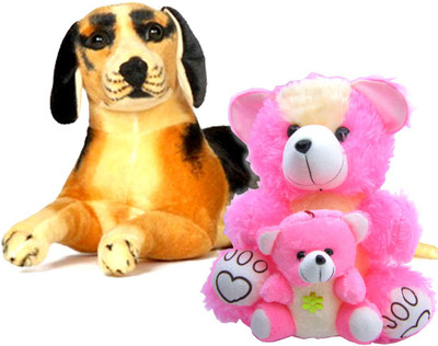 Gift Decor Shop Black Dog Stuffed soft Toy (Black/Yellow, 21 cm) Combo with soft toy pink mother and child teddy bear for kids (Pink, 41 cm) - 21 cm(Multicolor)
Gift Decor Shop Black Dog Stuffed soft Toy (Black/Yellow, 21 cm) Combo with soft toy pink mother and child teddy bear for kids (Pink, 41 cm) - 21 cm(Multicolor)