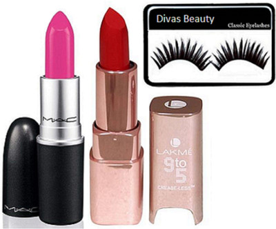 divas beauty eyelashes & 9 to 5 matte finish red lipstick & matte finish pink lipstick(Set of 3)
divas beauty eyelashes & 9 to 5 matte finish red lipstick & matte finish pink lipstick(Set of 3)