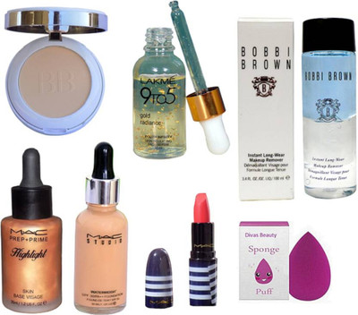 divas beauty Sponge Puff With gold radiance youth infinity skin sculpting Face Serum with Instant Long-Wear Makeup & Prep+Prime Highlighter And Waterweight Foundation With Matte finish lipstick & Compact(Set of 7)
divas beauty Sponge Puff With gold radiance youth infinity skin sculpting Face Serum with Instant Long-Wear Makeup & Prep+Prime Highlighter And Waterweight Foundation With Matte finish lipstick & Compact(Set of 7)