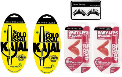 divas beauty Eyelashes With Colossal Kajal pack of 2 With Cherry Kiss Lip balm pack of 2(Set of 5)
divas beauty Eyelashes With Colossal Kajal pack of 2 With Cherry Kiss Lip balm pack of 2(Set of 5)
