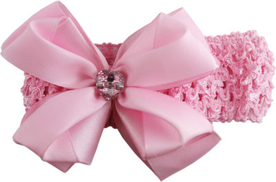 Threads N Ribbons Pink Baby Bow Hair Band(Pink)