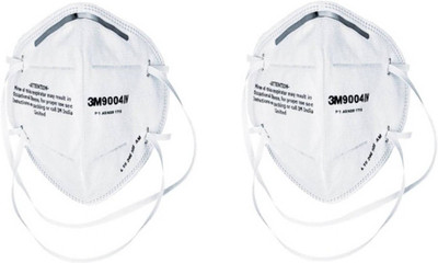 3M Pack Of 2 9004IN Anti pollution White Mask and Respirator