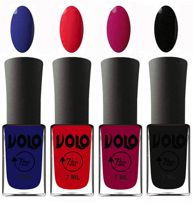 Volo Ultra Lasting HD Shine Awesome Nail Polish Combo Navy Blue, Redish Orange, Magnta, Black(Pack of 4)
Volo Ultra Lasting HD Shine Awesome Nail Polish Combo Navy Blue, Redish Orange, Magnta, Black(Pack of 4)