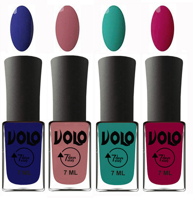 Volo Ultra Lasting HD Shine Awesome Nail Polish Combo Navy Blue, Chocolate Peach, Radium Green, Magnta(Pack of 4)
Volo Ultra Lasting HD Shine Awesome Nail Polish Combo Navy Blue, Chocolate Peach, Radium Green, Magnta(Pack of 4)