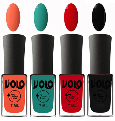 Volo Ultra Lasting HD Shine Awesome Nail Polish Combo Neon Orange, Radium Green, Blood Red, Black(Pack of 4)
Volo Ultra Lasting HD Shine Awesome Nail Polish Combo Neon Orange, Radium Green, Blood Red, Black(Pack of 4)