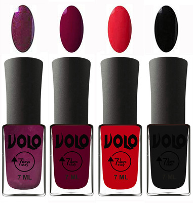 Volo Ultra Lasting HD Shine Awesome Nail Polish Combo Wine, Wine Maroon, Redish Orange, Black(Pack of 4)
Volo Ultra Lasting HD Shine Awesome Nail Polish Combo Wine, Wine Maroon, Redish Orange, Black(Pack of 4)