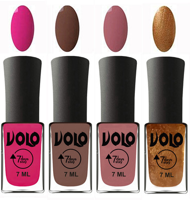 Volo Ultra Lasting HD Shine Awesome Nail Polish Combo Magnta, Brown, Chocolate Peach, Metallic Dark Golden(Pack of 4)
Volo Ultra Lasting HD Shine Awesome Nail Polish Combo Magnta, Brown, Chocolate Peach, Metallic Dark Golden(Pack of 4)