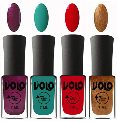 Volo Ultra Lasting HD Shine Awesome Nail Polish Combo Wine, Radium Green, Blood Red, Metallic Dark Golden(Pack of 4)
Volo Ultra Lasting HD Shine Awesome Nail Polish Combo Wine, Radium Green, Blood Red, Metallic Dark Golden(Pack of 4)