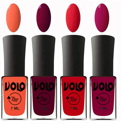 Volo Ultra Lasting HD Shine Awesome Nail Polish Combo Neon Orange, Wine Maroon, Redish Orange, Magnta(Pack of 4)
Volo Ultra Lasting HD Shine Awesome Nail Polish Combo Neon Orange, Wine Maroon, Redish Orange, Magnta(Pack of 4)