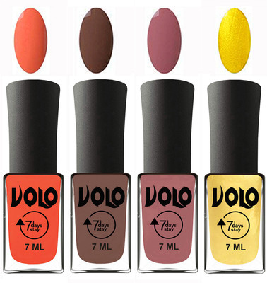 Volo Ultra Lasting HD Shine Awesome Nail Polish Combo Neon Orange, Brown, Chocolate Peach, Metallic Light Golden(Pack of 4)
Volo Ultra Lasting HD Shine Awesome Nail Polish Combo Neon Orange, Brown, Chocolate Peach, Metallic Light Golden(Pack of 4)