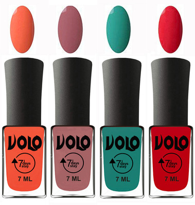Volo Ultra Lasting HD Shine Awesome Nail Polish Combo Neon Orange, Chocolate Peach, Radium Green, Redish Orange(Pack of 4)
Volo Ultra Lasting HD Shine Awesome Nail Polish Combo Neon Orange, Chocolate Peach, Radium Green, Redish Orange(Pack of 4)
