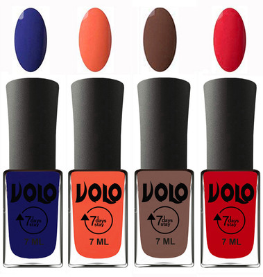 Volo Ultra Lasting HD Shine Awesome Nail Polish Combo Navy Blue, Neon Orange, Brown, Redish Orange(Pack of 4)
Volo Ultra Lasting HD Shine Awesome Nail Polish Combo Navy Blue, Neon Orange, Brown, Redish Orange(Pack of 4)