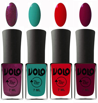 Volo Ultra Lasting HD Shine Awesome Nail Polish Combo Wine, Radium Green, Blood Red, Wine Maroon(Pack of 4)
Volo Ultra Lasting HD Shine Awesome Nail Polish Combo Wine, Radium Green, Blood Red, Wine Maroon(Pack of 4)