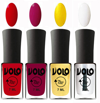 Volo Ultra Lasting HD Shine Awesome Nail Polish Combo Blood Red, Magnta, Metallic Light Golden, Top Coat(Pack of 4)
Volo Ultra Lasting HD Shine Awesome Nail Polish Combo Blood Red, Magnta, Metallic Light Golden, Top Coat(Pack of 4)