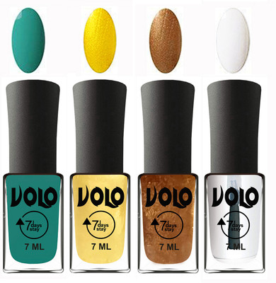Volo Ultra Lasting HD Shine Awesome Nail Polish Combo Radium Green, Metallic Light Golden, Metallic Dark Golden, Top Coat(Pack of 4)
Volo Ultra Lasting HD Shine Awesome Nail Polish Combo Radium Green, Metallic Light Golden, Metallic Dark Golden, Top Coat(Pack of 4)
