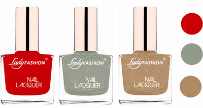 Lady Fashion Glossy & Long Stay Nail Polish combo Juicy Red,Grey,Beach Nude(Pack of 3)
Lady Fashion Glossy & Long Stay Nail Polish combo Juicy Red,Grey,Beach Nude(Pack of 3)