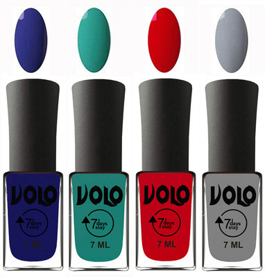 Volo Ultra Lasting HD Shine Awesome Nail Polish Combo Navy Blue, Radium Green, Blood Red, Light Grey(Pack of 4)
Volo Ultra Lasting HD Shine Awesome Nail Polish Combo Navy Blue, Radium Green, Blood Red, Light Grey(Pack of 4)