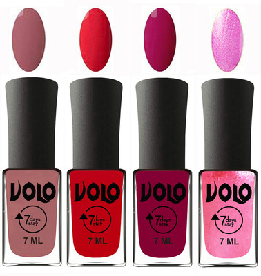 Volo Ultra Lasting HD Shine Awesome Nail Polish Combo Chocolate Peach, Redish Orange, Magnta, Metallic Pink(Pack of 4)
Volo Ultra Lasting HD Shine Awesome Nail Polish Combo Chocolate Peach, Redish Orange, Magnta, Metallic Pink(Pack of 4)