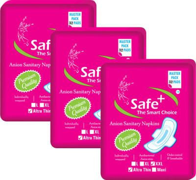 Safe plus Anion ultra soft XXL (First time in India) Bamboo sanitary pad with Bamboo pulps(Natural product) and four wings 96 Sanitary Pad(Pack of 96)
Safe plus Anion ultra soft XXL (First time in India) Bamboo sanitary pad with Bamboo pulps(Natural product) and four wings 96 Sanitary Pad(Pack of 96)