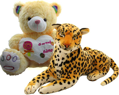 Gift Decor Shop Leopard Stuffed soft Toy (Orange/Black, 22 cm) Combo with soft toy sweet time teddy bear for kids (Light Cream Yellow, 66 cm) - 22 cm(Multicolor)
Gift Decor Shop Leopard Stuffed soft Toy (Orange/Black, 22 cm) Combo with soft toy sweet time teddy bear for kids (Light Cream Yellow, 66 cm) - 22 cm(Multicolor)