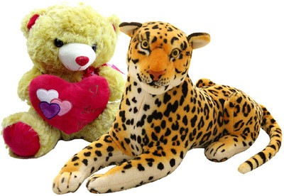 Gift Decor Shop Leopard Stuffed soft Toy (Orange/Black, 22 cm) Combo with soft toy love teddy bear for kids (Brown, 38 cm) - 22 cm(Multicolor)
Gift Decor Shop Leopard Stuffed soft Toy (Orange/Black, 22 cm) Combo with soft toy love teddy bear for kids (Brown, 38 cm) - 22 cm(Multicolor)