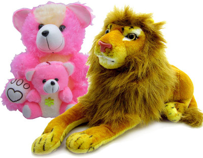 Gift Decor Shop Lion Stuffed soft Toy (Yellow, 21 cm) Combo with soft toy mother and child teddy bear for kids (Pink, 41 cm) - 21 cm(Multicolor)
Gift Decor Shop Lion Stuffed soft Toy (Yellow, 21 cm) Combo with soft toy mother and child teddy bear for kids (Pink, 41 cm) - 21 cm(Multicolor)