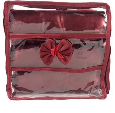 BW Vanity Box 3 Roll Bangle Storage Vanity Box(Maroon)