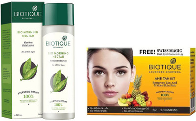 BIOTIQUE BIO Bio Morning Nectar Flawless Skin Lotion For All Skin Types, Bio Anti Tan Facial Kit(Set of 2)
BIOTIQUE BIO Bio Morning Nectar Flawless Skin Lotion For All Skin Types, Bio Anti Tan Facial Kit(Set of 2)