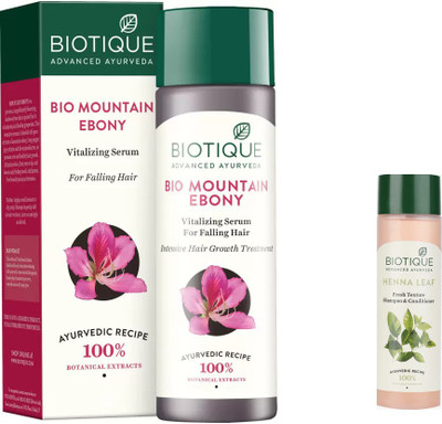 BIOTIQUE BIO MOUNTAIN EBONY FRESH GROWTH STIMULATING SERUM INTENSIVE HAIR GROWTH TREATMENT, HEENA LEAF FRESH TEXTURE SHAMPOO & CONDITIONER FOR GREYING HAIR(Set of 2)
BIOTIQUE BIO MOUNTAIN EBONY FRESH GROWTH STIMULATING SERUM INTENSIVE HAIR GROWTH TREATMENT, HEENA LEAF FRESH TEXTURE SHAMPOO & CONDITIONER FOR GREYING HAIR(Set of 2)