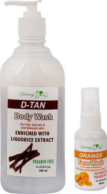 Glowing Buzz Combo of D-TAN Body Wash and Orange Sulphate Free Face Wash(Set of 1)
Glowing Buzz Combo of D-TAN Body Wash and Orange Sulphate Free Face Wash(Set of 1)