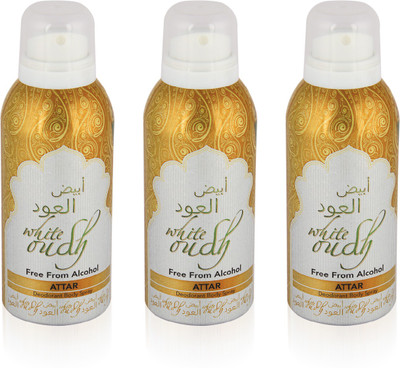JBJ Perfumes White Oudh - Pack of 3 (Alcohol free Deo) Deodorant Spray - For Men & Women(375 ml, Pack of 3)
JBJ Perfumes White Oudh - Pack of 3 (Alcohol free Deo) Deodorant Spray - For Men & Women(375 ml, Pack of 3)