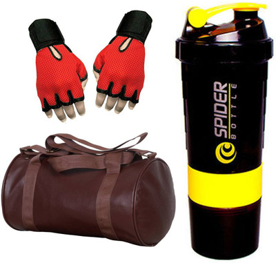 Snipper Combo Of Leatherite Brown Gym Bag , Red Gloves and Yellow Spider Shaker Gym & Fitness Kit
Snipper Combo Of Leatherite Brown Gym Bag , Red Gloves and Yellow Spider Shaker Gym & Fitness Kit