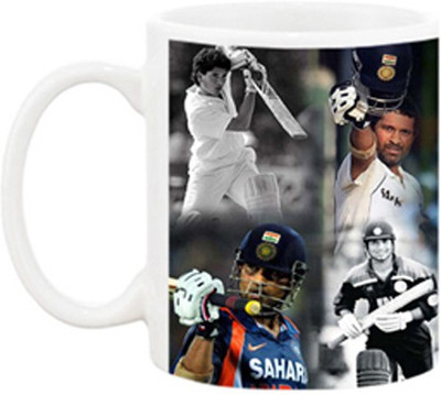 Ashvah Sachin Tendulkar 1005 Ceramic Mug(350 ml), White