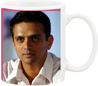 Ashvah Rahul Dravid 998 Ceramic Mug(350 ml), White