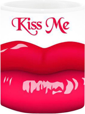 Ashvah kiss me Ceramic Mug(350 ml), Multicolor