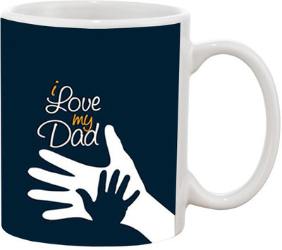 Ashvah I Love My Dad Ceramic Mug(350 ml), Multicolor