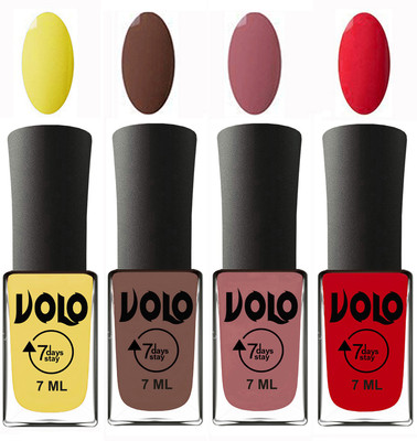 Volo Ultra Lasting HD Shine Awesome Nail Polish Combo Yellow, Brown, Chocolate Peach, Redish Orange(Pack of 4)
Volo Ultra Lasting HD Shine Awesome Nail Polish Combo Yellow, Brown, Chocolate Peach, Redish Orange(Pack of 4)