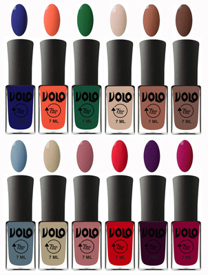 Volo No Chipping-No Fading Longest Lasting Ever Nail Polish Set Navy Blue, Neon Orange, Green, English Nude, Nude, Brown, Light Blue, Skin Nude, Chocolate Peach, Redish Orange, Dark Wine, Magnta(Pack of 12)
Volo No Chipping-No Fading Longest Lasting Ever Nail Polish Set Navy Blue, Neon Orange, Green, English Nude, Nude, Brown, Light Blue, Skin Nude, Chocolate Peach, Redish Orange, Dark Wine, Magnta(Pack of 12)