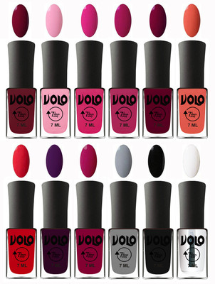 Volo No Chipping-No Fading Longest Lasting Ever Nail Polish Set Deep Maroon, Light Pink, Magnta, Magnta Fashion, Wine Maroon, Orange, Redish Orange, Dark Wine, Magnta, Light Grey, Black, Top Coat(Pack of 12)
Volo No Chipping-No Fading Longest Lasting Ever Nail Polish Set Deep Maroon, Light Pink, Magnta, Magnta Fashion, Wine Maroon, Orange, Redish Orange, Dark Wine, Magnta, Light Grey, Black, Top Coat(Pack of 12)