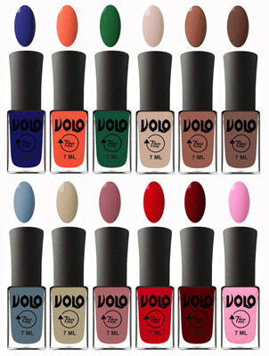 Volo No Chipping-No Fading Longest Lasting Ever Nail Polish Set at Big Promotional Price Navy Blue, Neon Orange, Green, English Nude, Nude, Brown, Light Blue, Skin Nude, Chocolate Peach, Blood Red, Great Maroon, Baby Pink(Pack of 12)
Volo No Chipping-No Fading Longest Lasting Ever Nail Polish Set at Big Promotional Price Navy Blue, Neon Orange, Green, English Nude, Nude, Brown, Light Blue, Skin Nude, Chocolate Peach, Blood Red, Great Maroon, Baby Pink(Pack of 12)