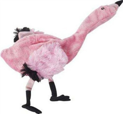 Ethical Pet Mini Skinneeez Pink Flamingo 13-Inch Stuffingless Dog Toy Cotton Fetch Toy For Dog