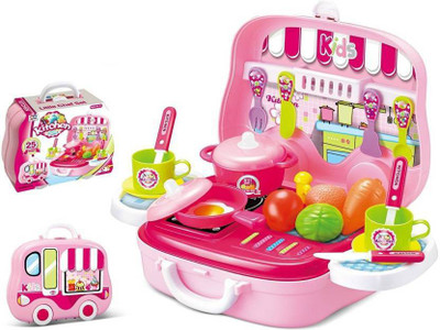 DMPL Kitchen Food Playset, (Set of 26 Pcs) Little Chef Set, Kitchen Cooking Pretend Set for Kids