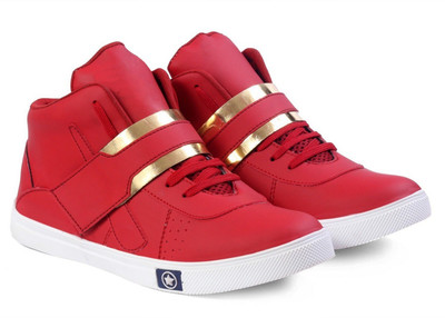 Shoe Island POPULAR Icon-X Designer Leatherette High Ankle Length Velcro Red Shinning Gold Casual Dance Sneakers For Men Sneakers For Men(Red
Shoe Island POPULAR Icon-X Designer Leatherette High Ankle Length Velcro Red Shinning Gold Casual Dance Sneakers For Men Sneakers For Men(Red