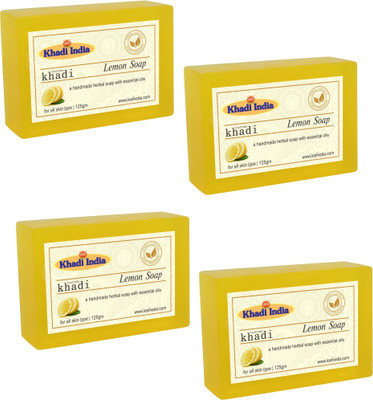 Khadi Leafveda Lemon Soap pack of 4(500 g, Pack of 4)