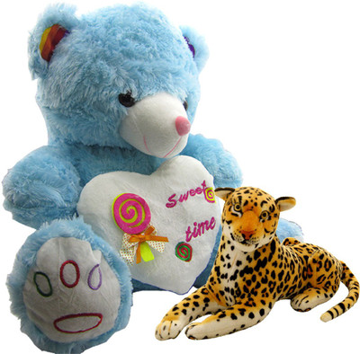 Gift Decor Shop Teddy Bear Soft Toy (Blue, 50.8 cm) Sweet Time Combo with stuffed toy leopard for Kids (Yellow/Black, 22 cm) - 51 cm(Multicolor)
Gift Decor Shop Teddy Bear Soft Toy (Blue, 50.8 cm) Sweet Time Combo with stuffed toy leopard for Kids (Yellow/Black, 22 cm) - 51 cm(Multicolor)